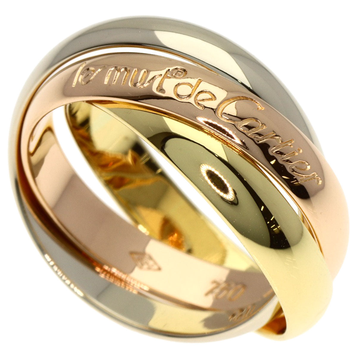カルティエ トリニティ #49 リング・指輪 K18イエローゴールド/K18PG/K18WG レディース 【中古】【CARTIER】