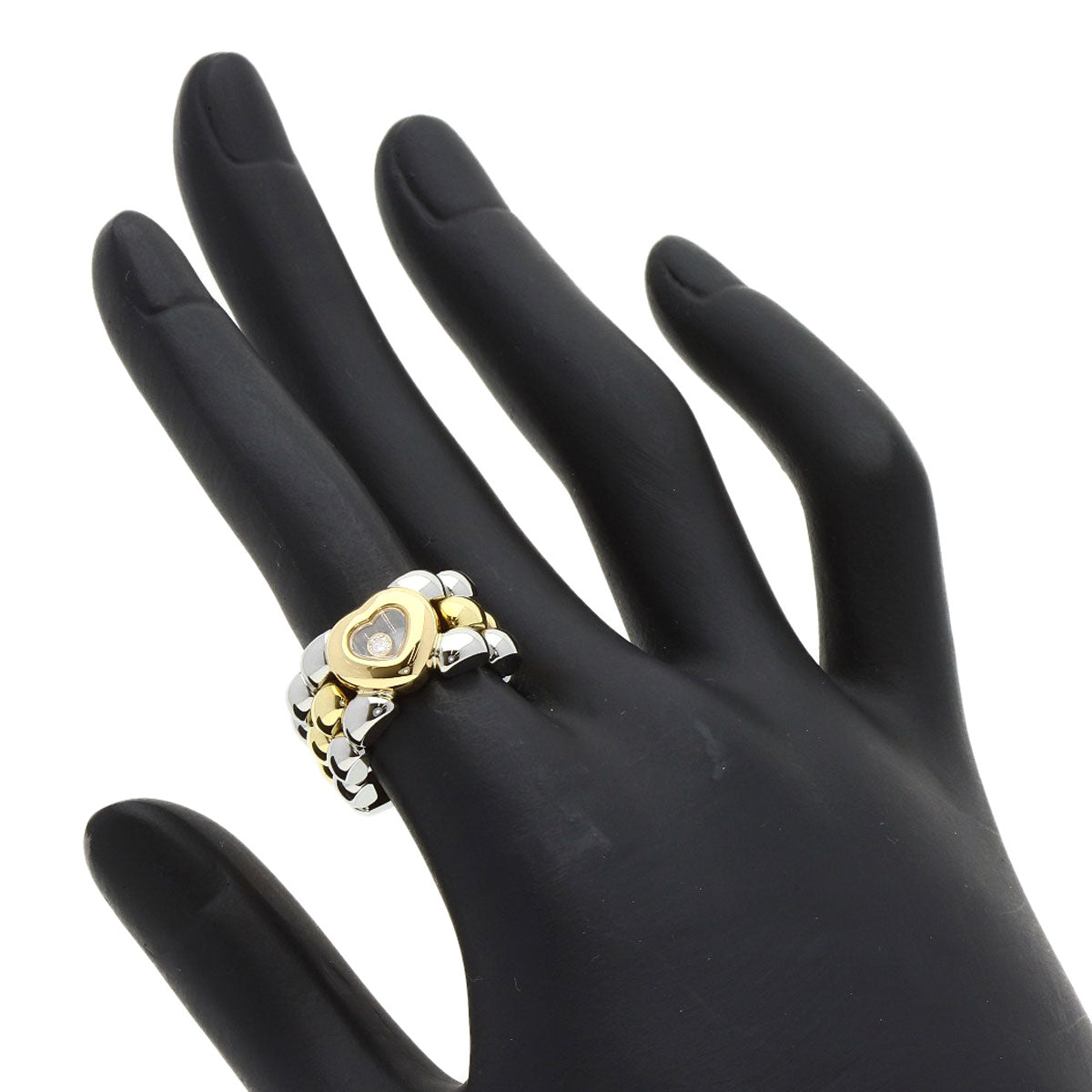 Chopard Happy Diamond Heart Ring K18 Yellow Gold Stainless SteelLadies [Used]