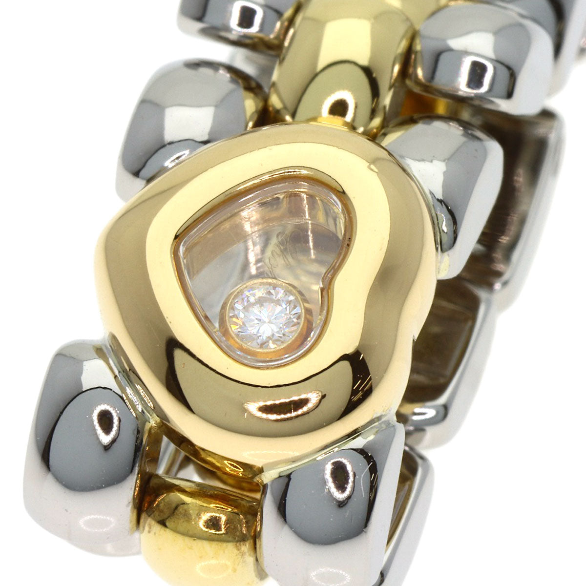 Chopard Happy Diamond Heart Ring K18 Yellow Gold Stainless SteelLadies [Used]