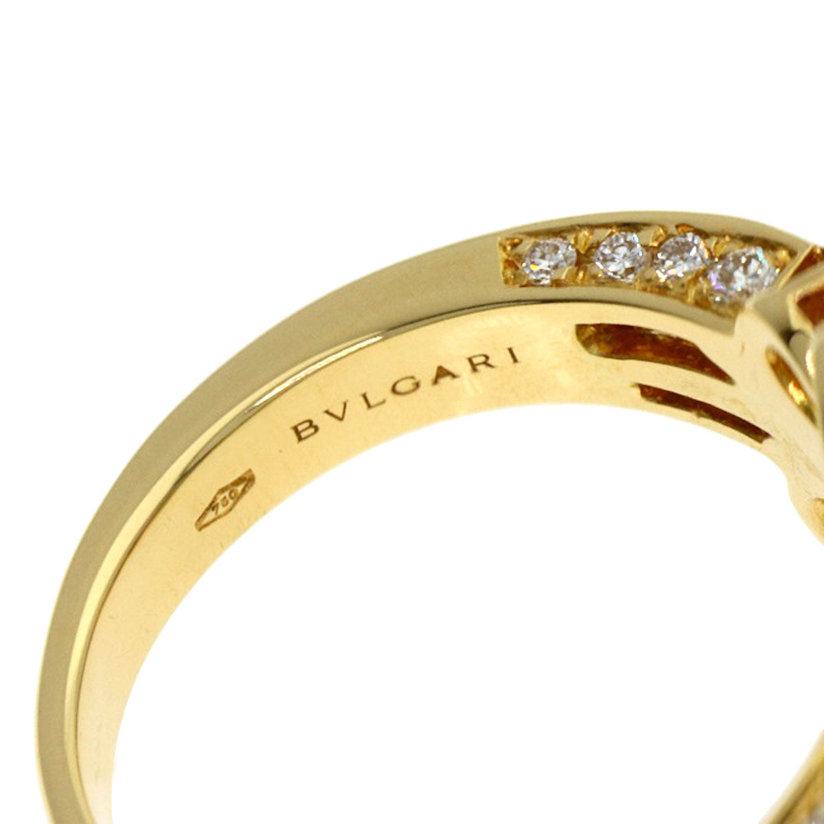 BVLGARI Flower Contrail Multicolor Sapphire Diamond Ring K18 Yellow Gold Ladies [Used]