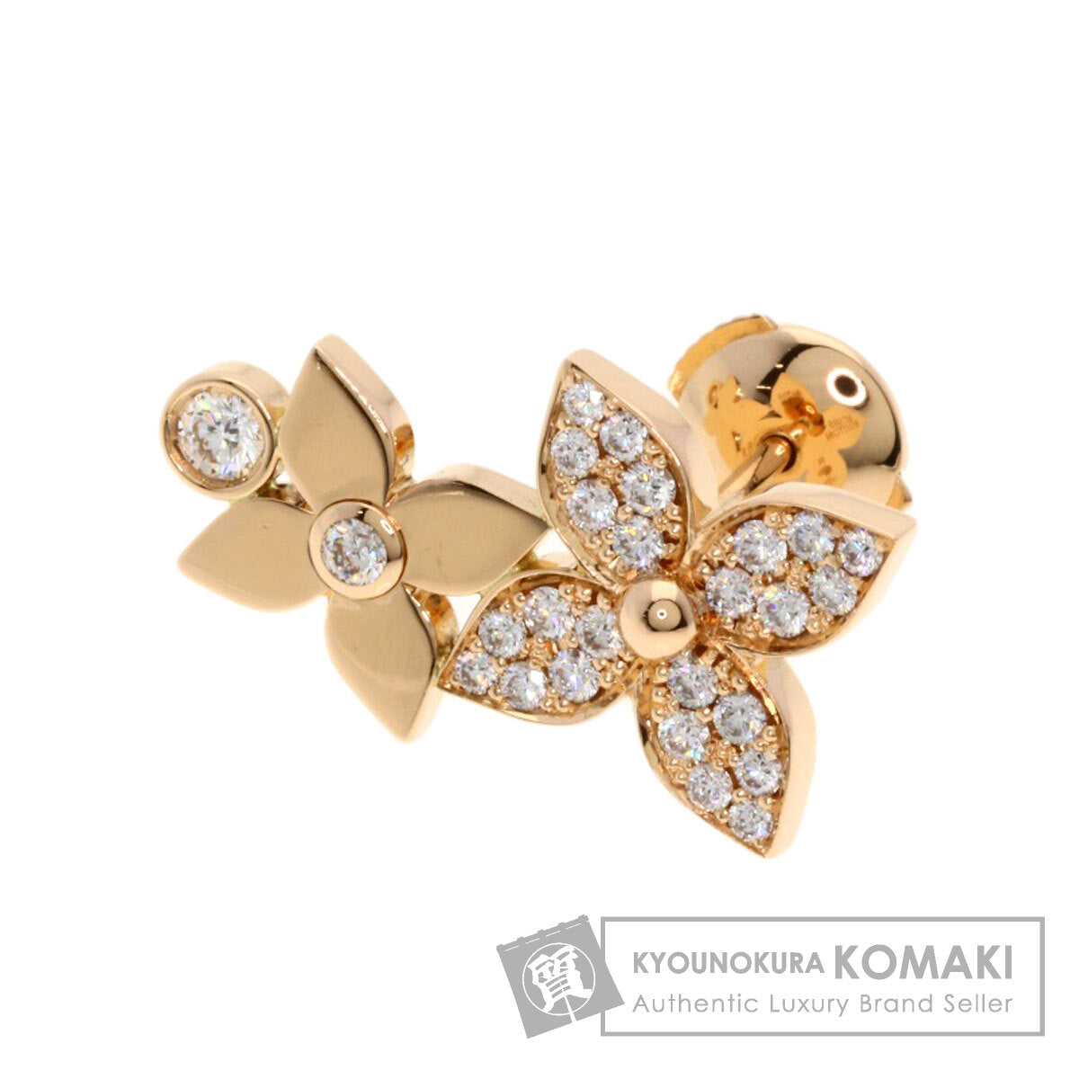 LOUIS VUITTON Star Blossom Double Diamond Right Earphone earring K18 Pink Gold Ladies [Used]