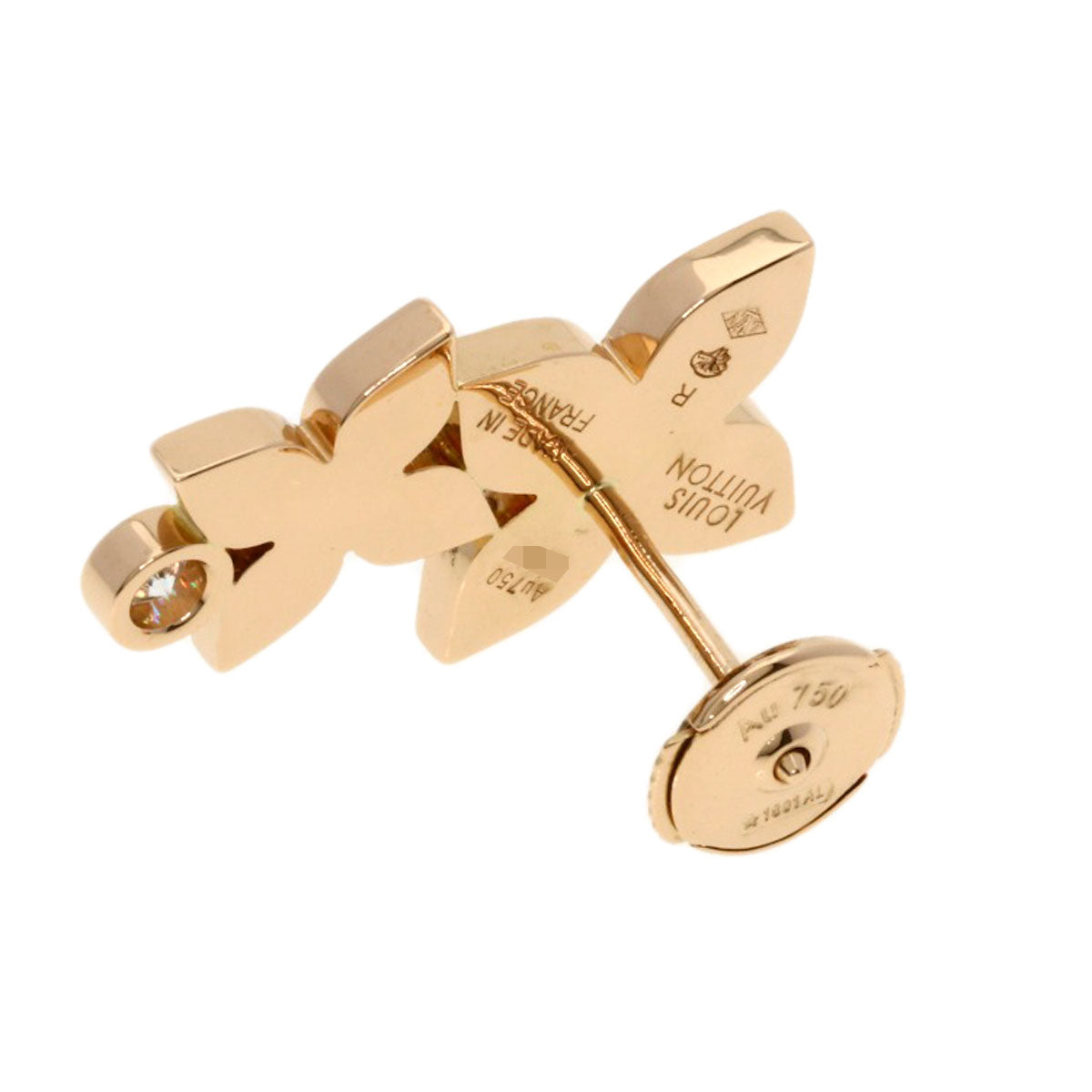 LOUIS VUITTON Star Blossom Double Diamond Right Earphone earring K18 Pink Gold Ladies [Used]