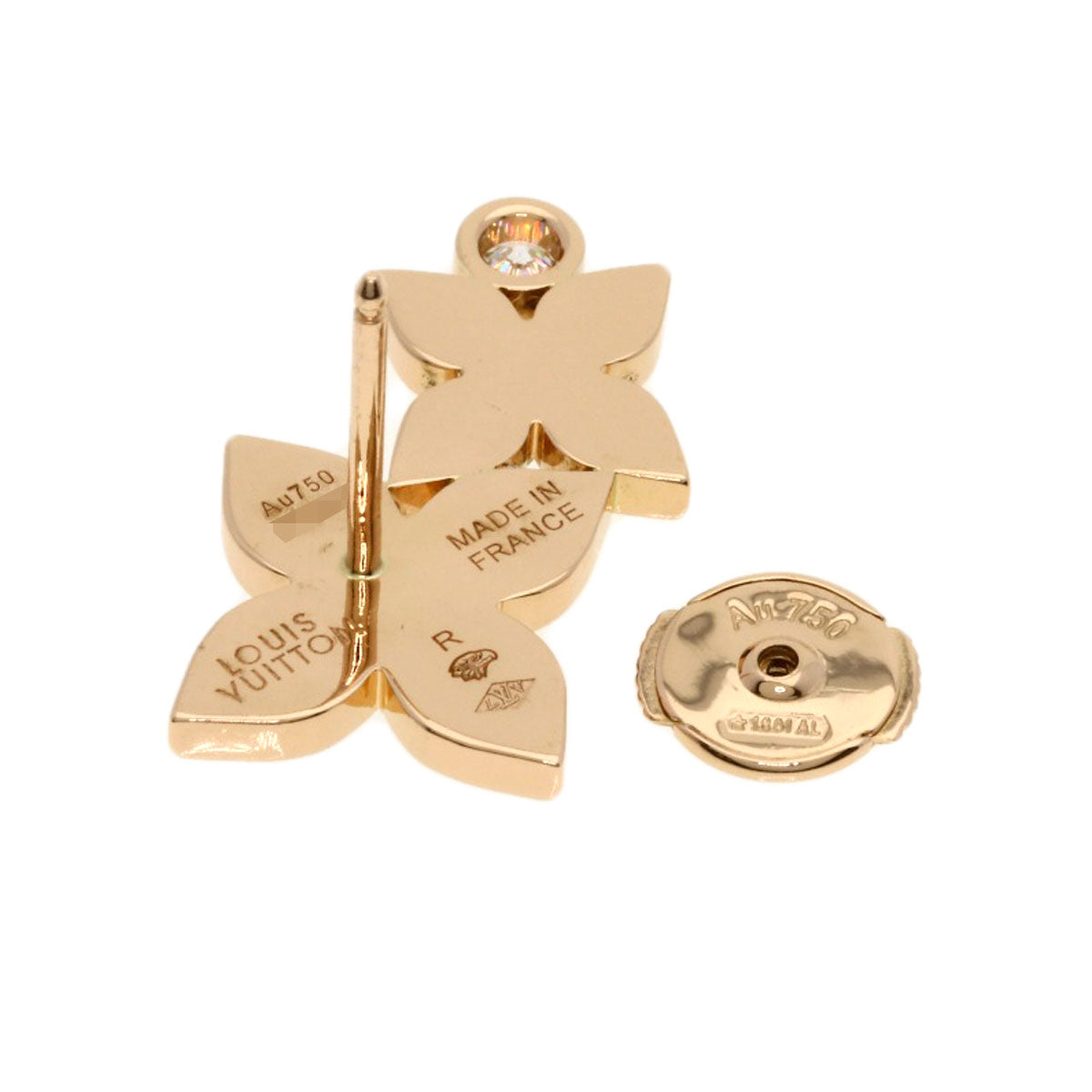 LOUIS VUITTON Star Blossom Double Diamond Right Earphone earring K18 Pink Gold Ladies [Used]
