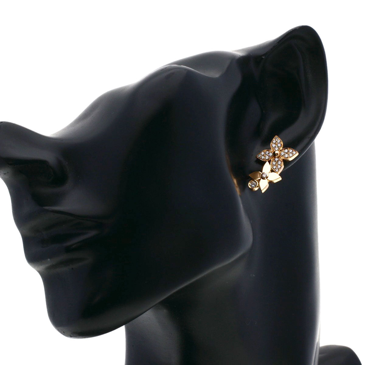 LOUIS VUITTON Star Blossom Double Diamond Right Earphone earring K18 Pink Gold Ladies [Used]