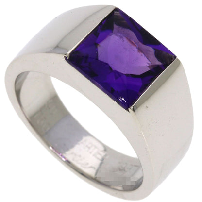 CARTIER Tank Amethyst #50 Ring K18 White Gold Ladies [Used]