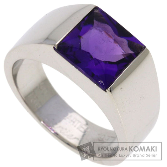 CARTIER Tank Amethyst #50 Ring K18 White Gold Ladies [Used]