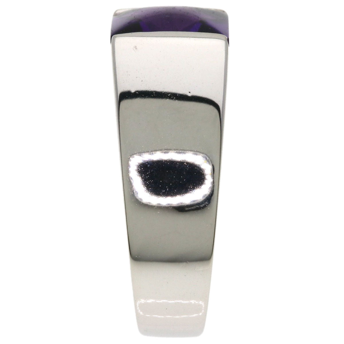 CARTIER Tank Amethyst #50 Ring K18 White Gold Ladies [Used]