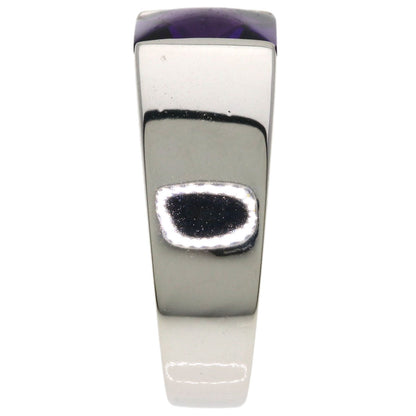 CARTIER Tank Amethyst #50 Ring K18 White Gold Ladies [Used]