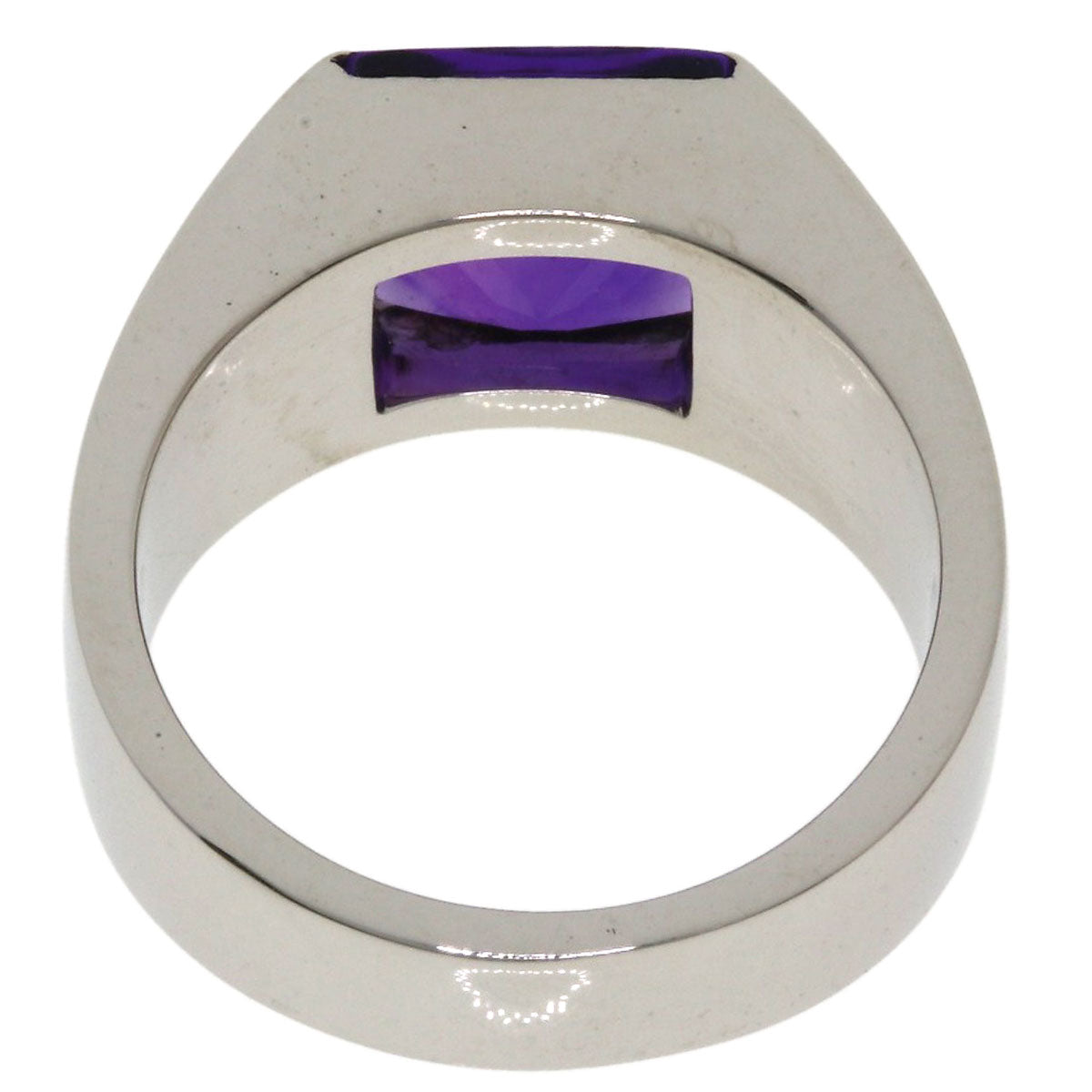 CARTIER Tank Amethyst #50 Ring K18 White Gold Ladies [Used]
