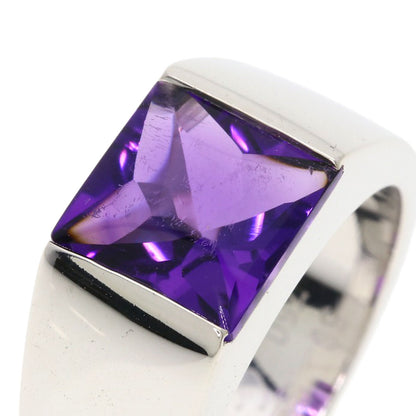 CARTIER Tank Amethyst #50 Ring K18 White Gold Ladies [Used]