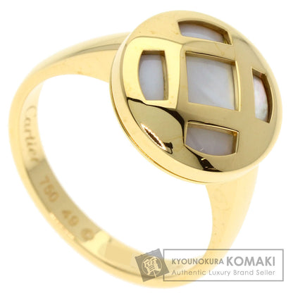 CARTIER Pasha White Shell #49 Ring K18 Yellow Gold Ladies [Used]