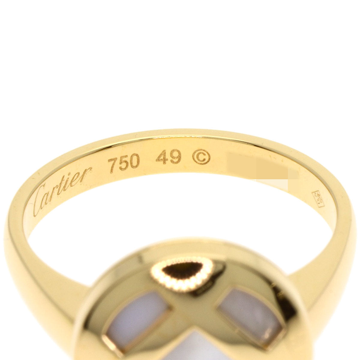 CARTIER Pasha White Shell #49 Ring K18 Yellow Gold Ladies [Used]