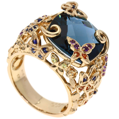 9.952ct Siren Azzurro Blue Topaz Sapphire Ring K18 Pink Gold 11g　Ladies