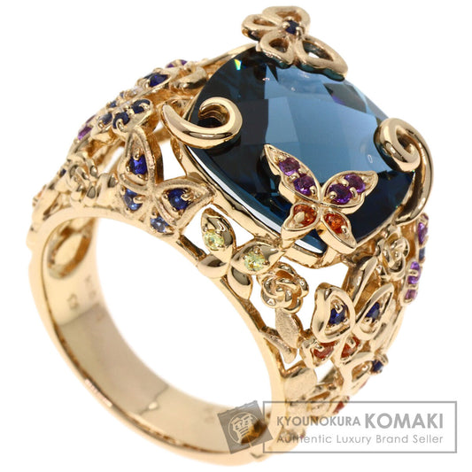 9.952ct Siren Azzurro Blue Topaz Sapphire Ring K18 Pink Gold 11g　Ladies