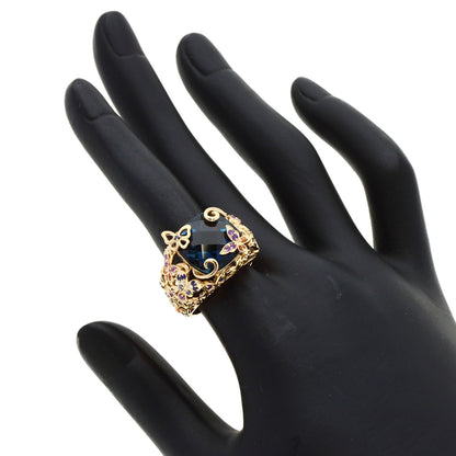 9.952ct Siren Azzurro Blue Topaz Sapphire Ring K18 Pink Gold 11g　Ladies