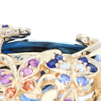 9.952ct Siren Azzurro Blue Topaz Sapphire Ring K18 Pink Gold 11g　Ladies