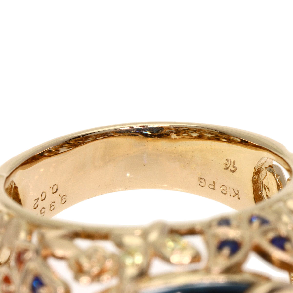 9.952ct Siren Azzurro Blue Topaz Sapphire Ring K18 Pink Gold 11g　Ladies