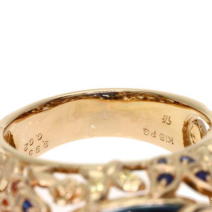 9.952ct Siren Azzurro Blue Topaz Sapphire Ring K18 Pink Gold 11g　Ladies