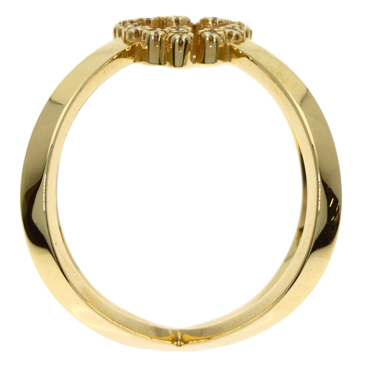 GUCCI GG Running Diamond #8 Ring K18 Yellow Gold Ladies [Used]