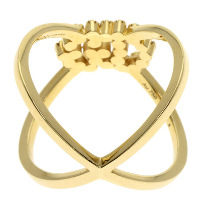GUCCI GG Running Diamond #8 Ring K18 Yellow Gold Ladies [Used]