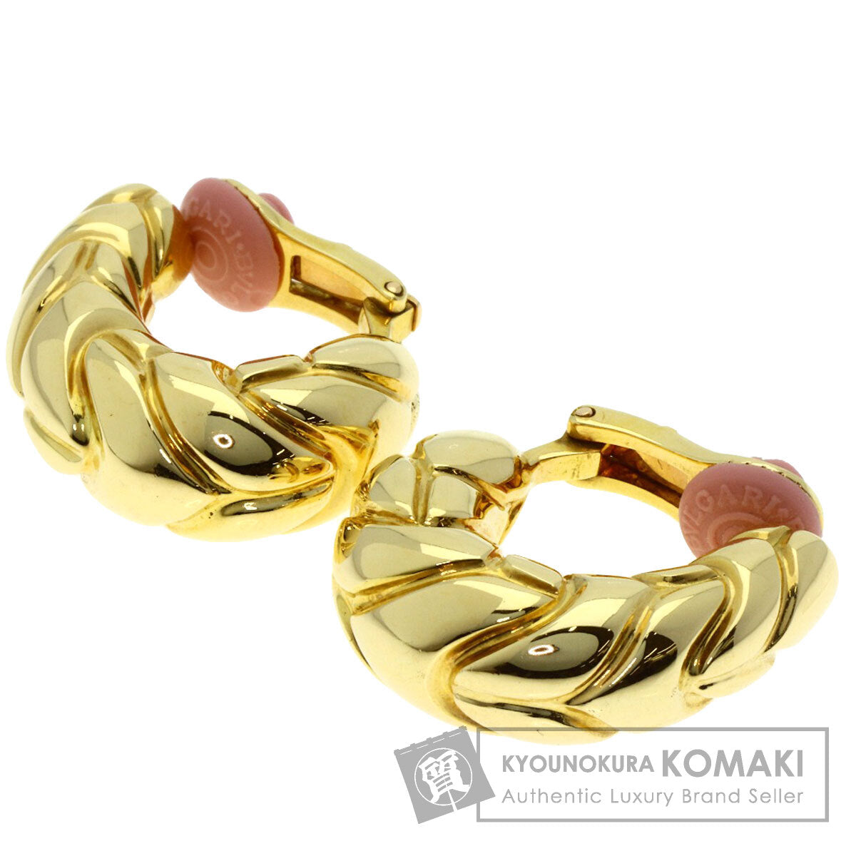 BVLGARI Spiga Earring K18 Yellow Gold Ladies [Used]