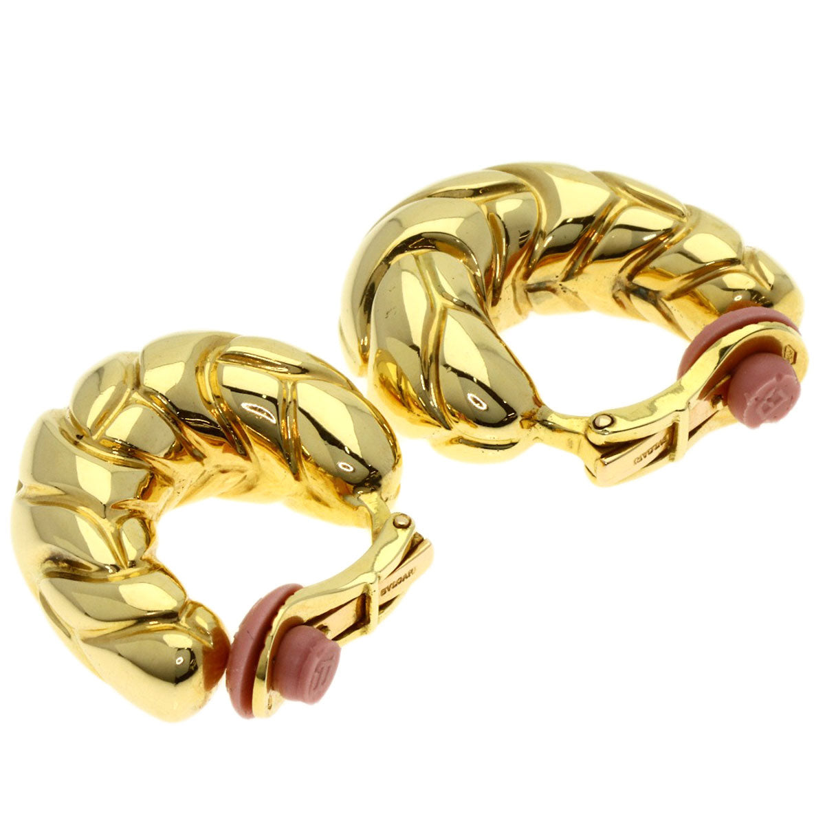 BVLGARI Spiga Earring K18 Yellow Gold Ladies [Used]