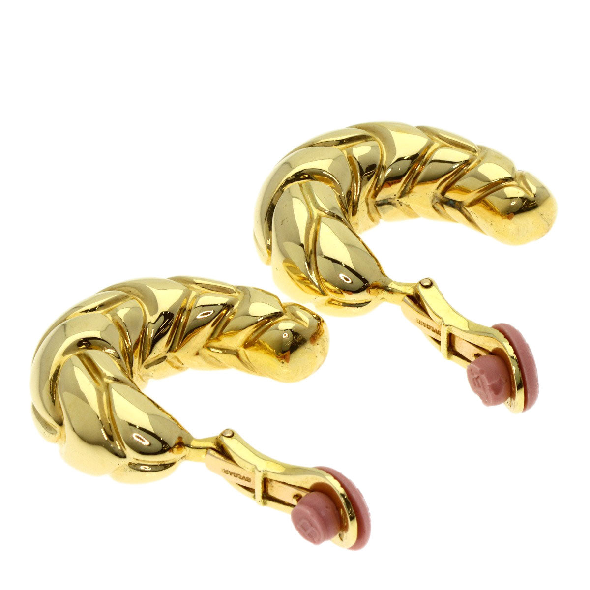 BVLGARI Spiga Earring K18 Yellow Gold Ladies [Used]