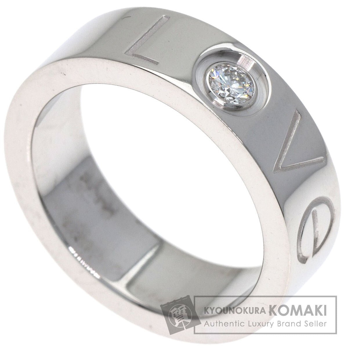 CARTIER Love Ring 1P Diamond 2006 Christmas Limited #47 Ring K18 White Gold Ladies [Used]