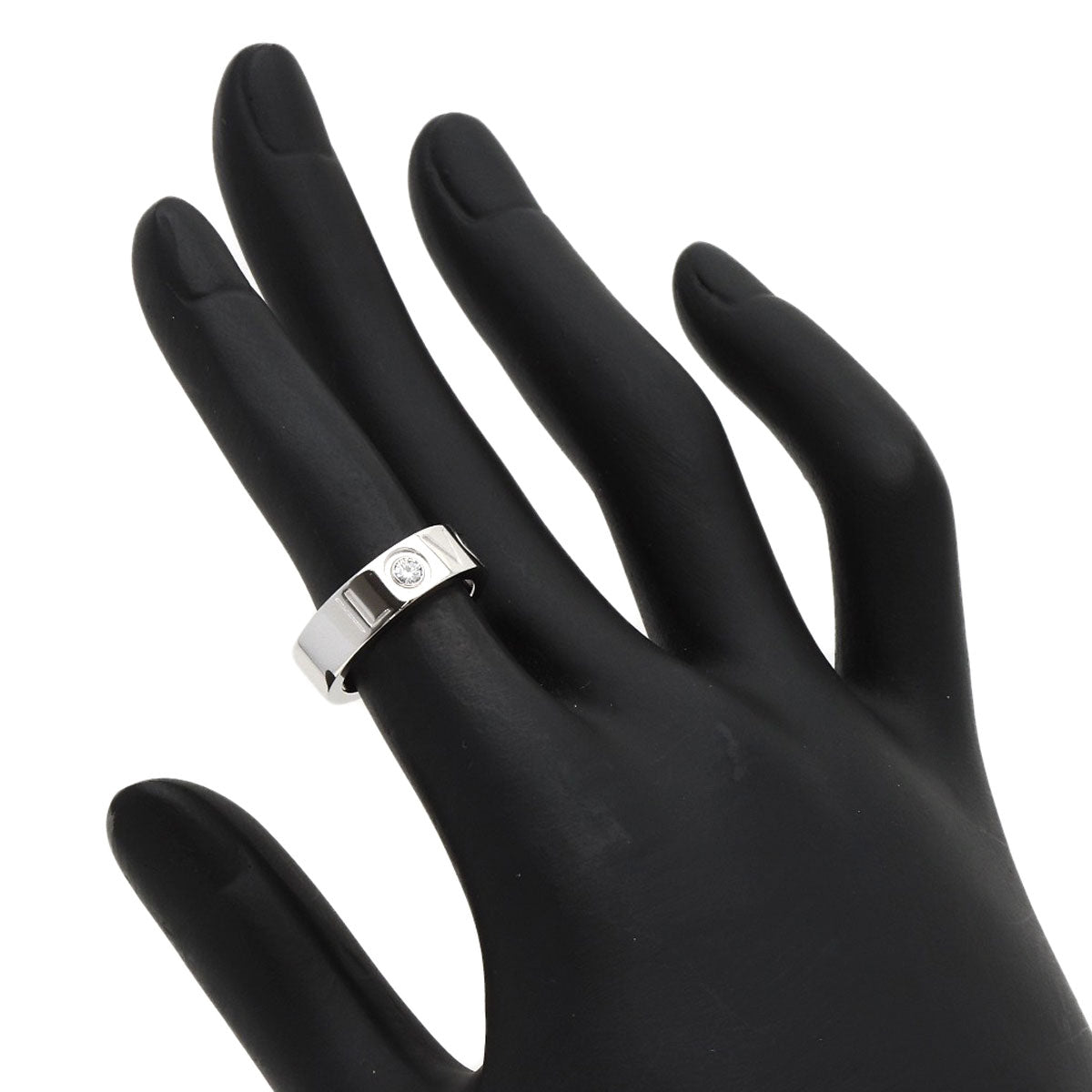 CARTIER Love Ring 1P Diamond 2006 Christmas Limited #47 Ring K18 White Gold Ladies [Used]