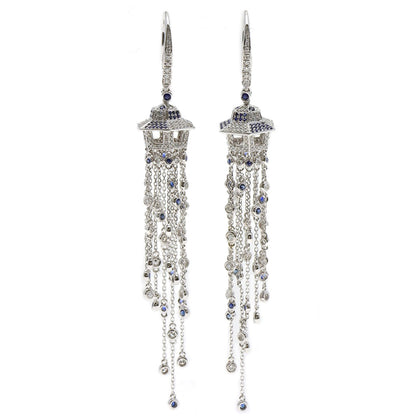 0.94ct Sapphire Diamond earring K18 White Gold 14.1g　Ladies