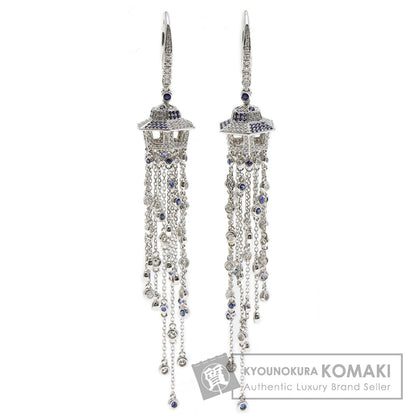 0.94ct Sapphire Diamond earring K18 White Gold 14.1g　Ladies