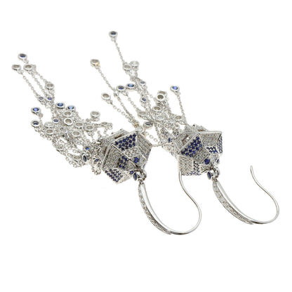 0.94ct Sapphire Diamond earring K18 White Gold 14.1g　Ladies