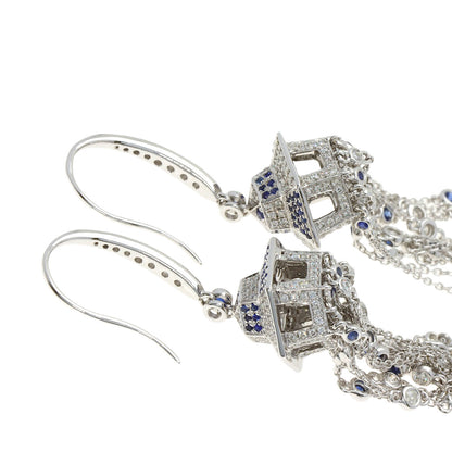 0.94ct Sapphire Diamond earring K18 White Gold 14.1g　Ladies
