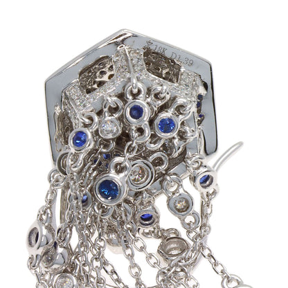 0.94ct Sapphire Diamond earring K18 White Gold 14.1g　Ladies