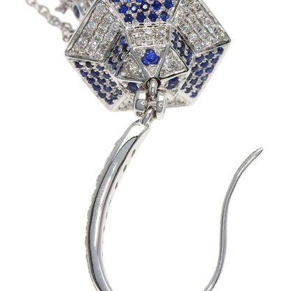 0.94ct Sapphire Diamond earring K18 White Gold 14.1g　Ladies