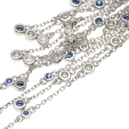 0.94ct Sapphire Diamond earring K18 White Gold 14.1g　Ladies