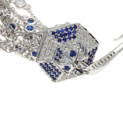 0.94ct Sapphire Diamond earring K18 White Gold 14.1g　Ladies