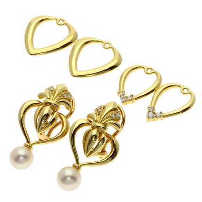 MIKIMOTO Pearl Pearl Diamond Earring K18 Yellow Gold Ladies [Used]
