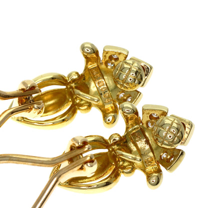 MIKIMOTO Pearl Pearl Diamond Earring K18 Yellow Gold Ladies [Used]