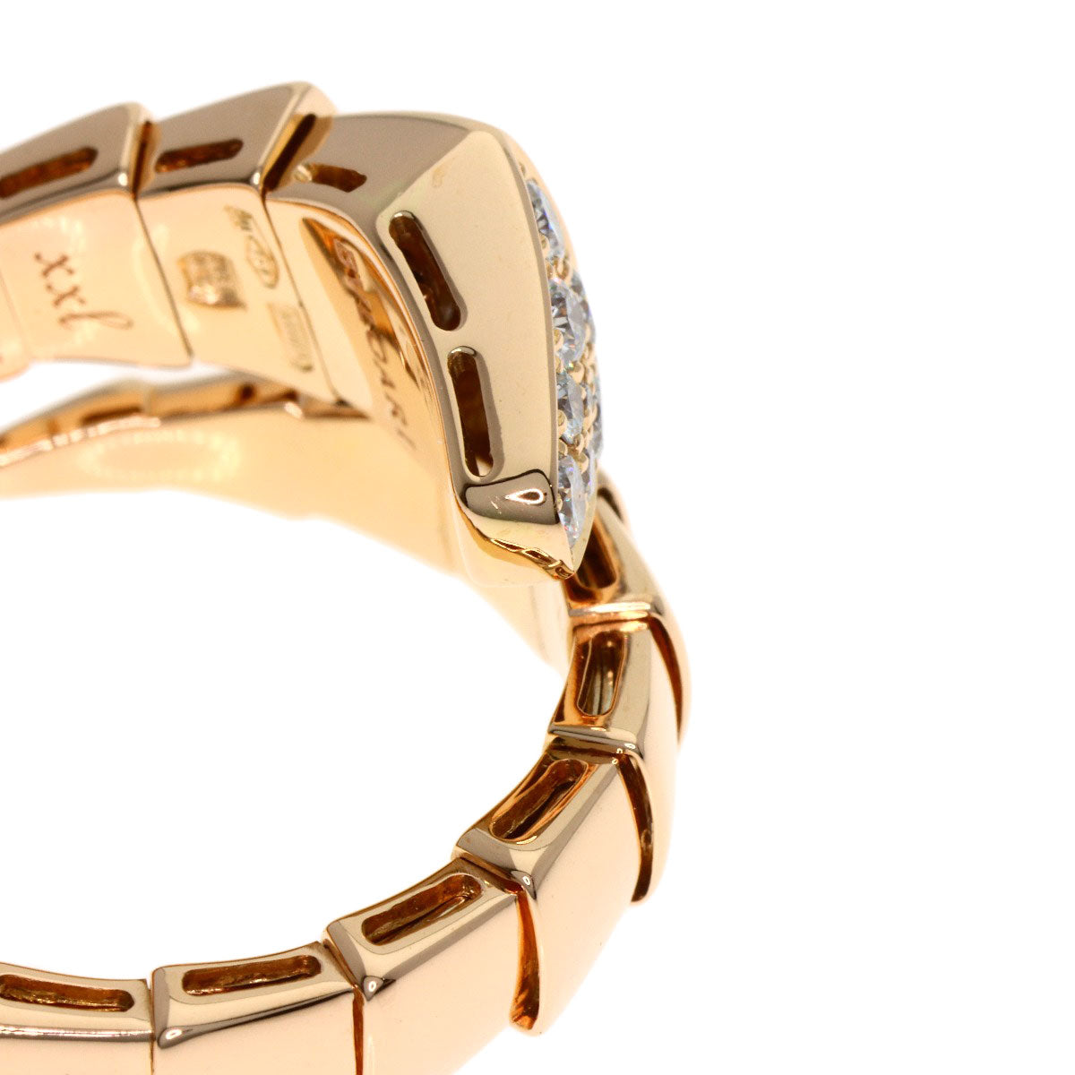 BVLGARI Serpenti Viper Diamond XXL Ring K18 Pink Gold Ladies [Used]