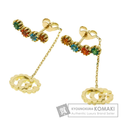 GUCCI Multi-stone Double G earring K18 Yellow Gold Ladies [Used]