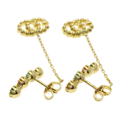 GUCCI Multi-stone Double G earring K18 Yellow Gold Ladies [Used]