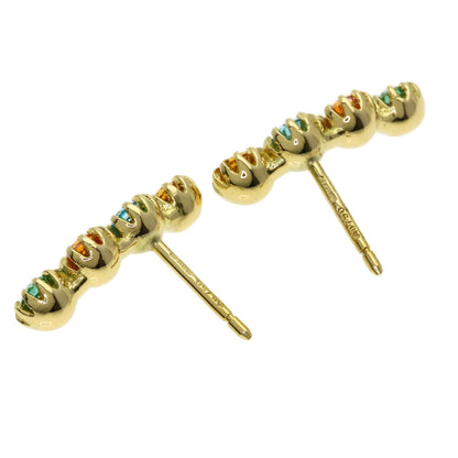 GUCCI Multi-stone Double G earring K18 Yellow Gold Ladies [Used]