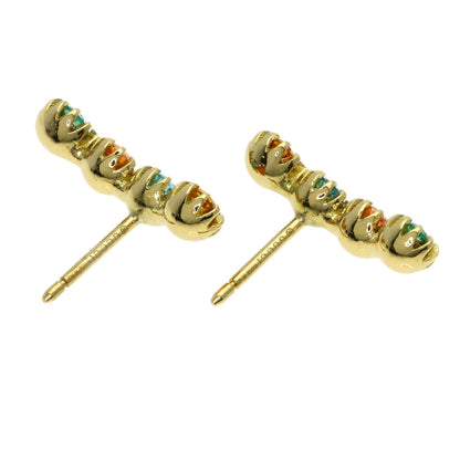 GUCCI Multi-stone Double G earring K18 Yellow Gold Ladies [Used]