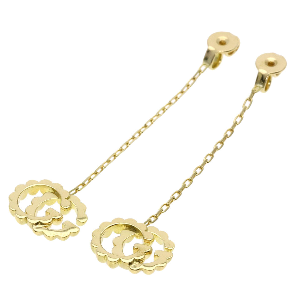 GUCCI Multi-stone Double G earring K18 Yellow Gold Ladies [Used]