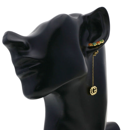 GUCCI Multi-stone Double G earring K18 Yellow Gold Ladies [Used]
