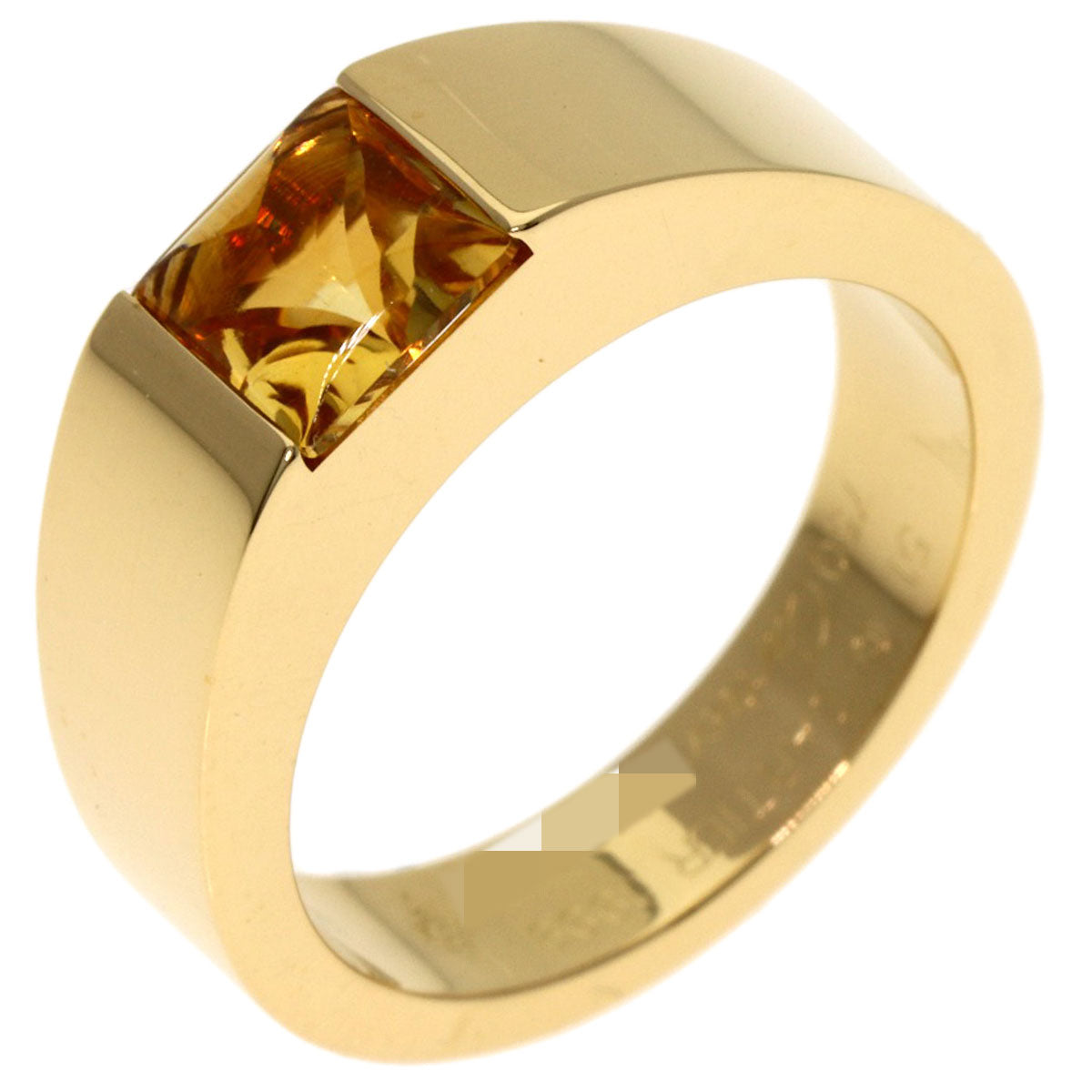 CARTIER Tank Citrin #51 Ring K18 Yellow Gold Ladies [Used]