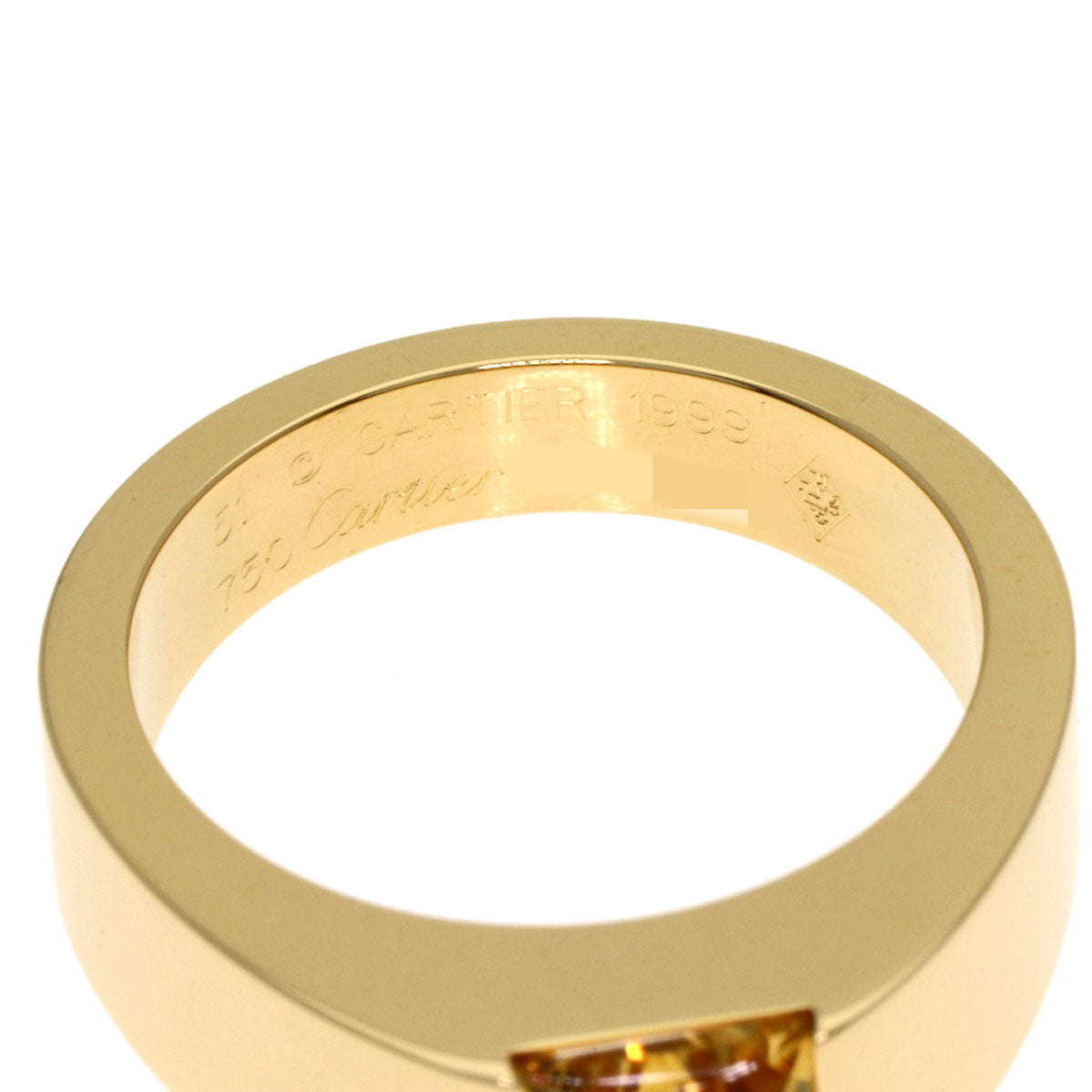CARTIER Tank Citrin #51 Ring K18 Yellow Gold Ladies [Used]