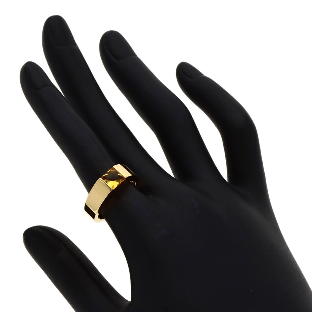 CARTIER Tank Citrin #51 Ring K18 Yellow Gold Ladies [Used]