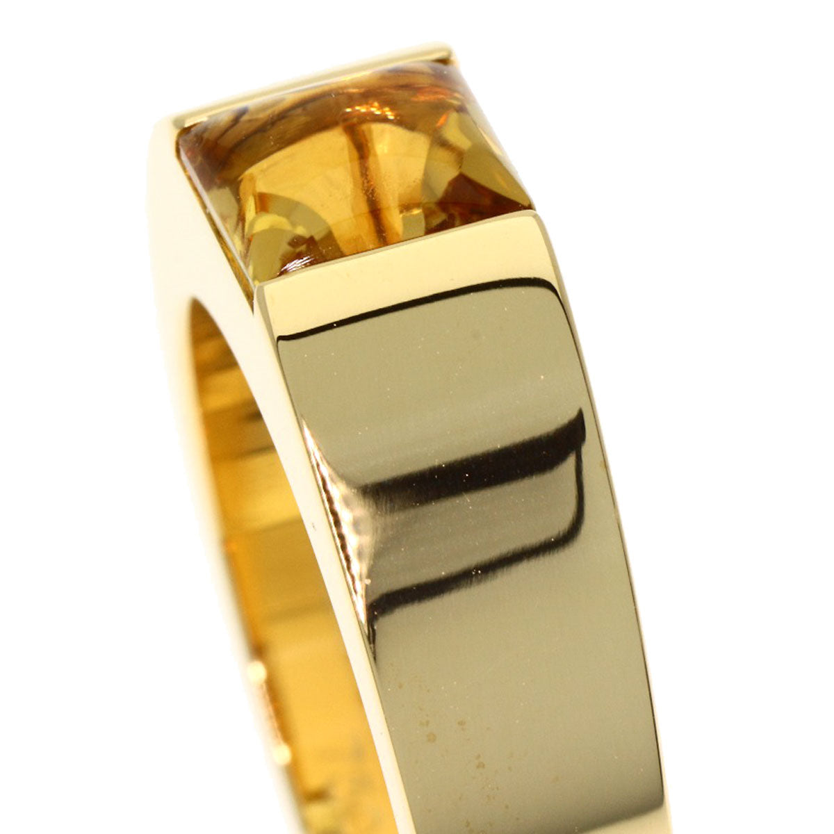 CARTIER Tank Citrin #51 Ring K18 Yellow Gold Ladies [Used]